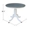 International Concepts Round 36 in Rd Top Ped Table, Dining Ht, White/Heather Gray, 36 W, 36 L, 29.1 in H, Wood K05-36RT - alternate 5